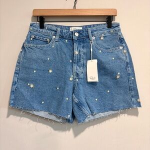 Rails Mesa Daisy Floral Embroidered Denim Shorts